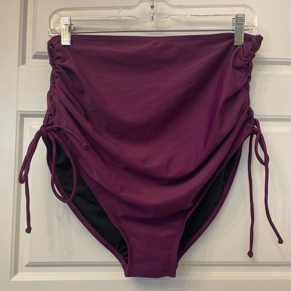 Summer Mae Floral -Solid Purple Bikini Maternity Swim Set Size:Large - Picture 10 of 10